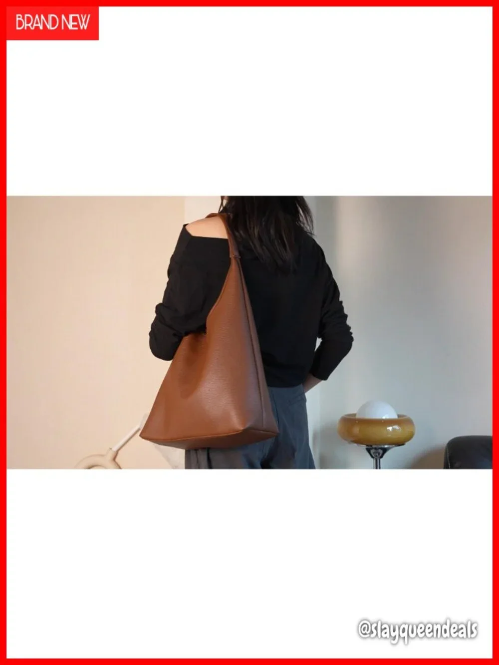 Large Slouchy Hobo Bag Women Vegan Leather Shoulder Purse Fits 13.6-Inch Laptop